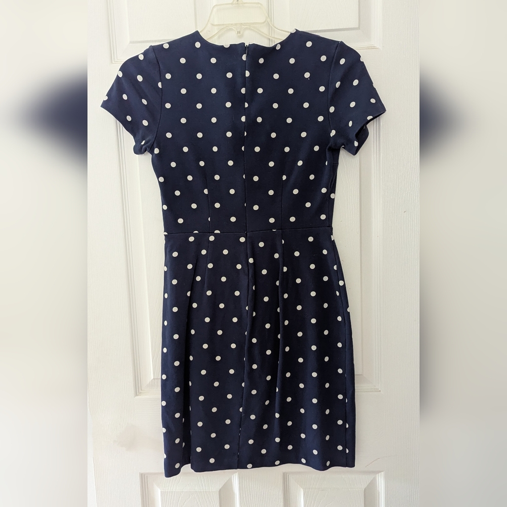 Old Navy Blue and White Polka Dot Fit and Flare Mini Dress - Picture 2 of 3
